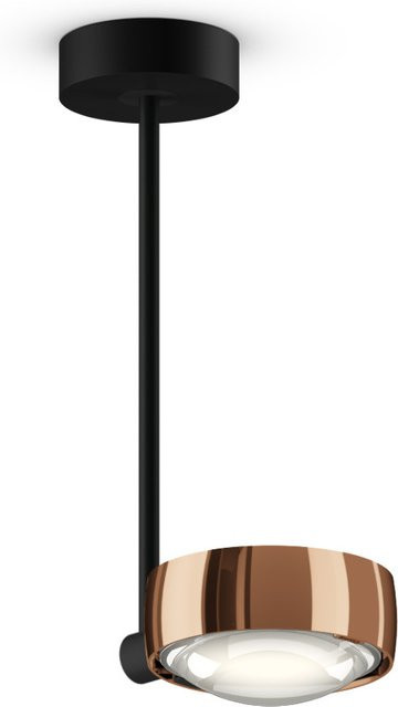 Occhio Sento Faro Up LED-Deckenleuchte in Rose Gold und Schwarz matt mit Glaslinse und warmweißem Licht (2700K) - Bild 1