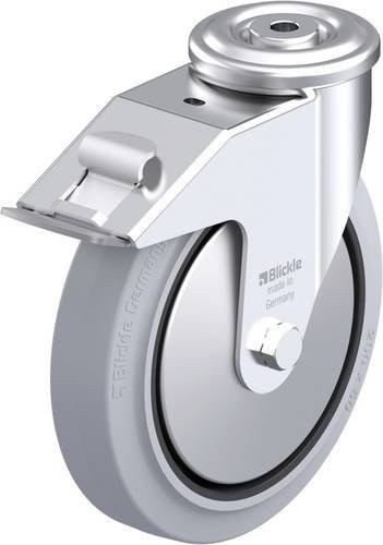 Blickle Stahlblech-Lenkrolle LER-POEV 200KA-FI-SG-FA in Schwarz-Grau mit 200 mm Rad-Durchmesser und 300 kg Tragfähigkeit - Bild 1