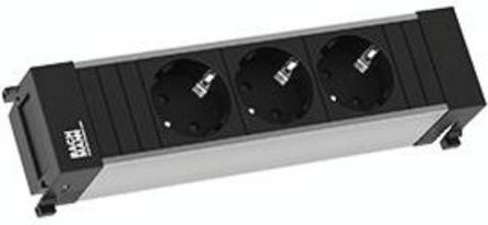 Bachmann Steckdosenleiste 916.1192 mit Schutzkontakt in Aluminium und Schwarz - Bild 1