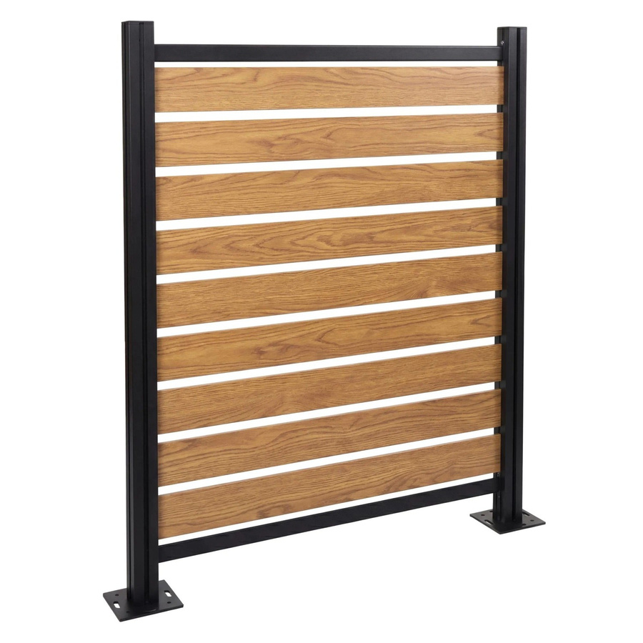 PROREGAL Alu Mülltonnen-Zaun Basiselement Mülltonnenverkleidung in Hellbraun Holzoptik, H x B x T: 130 x 110 x 6 cm - Bild 2