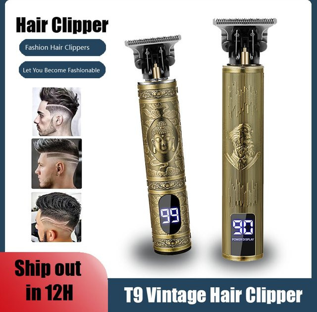 XMSJ T9 Drachen Vintage Elektrischer Haarschneider Professioneller Trimmer für Männer in Gold - Bild 1