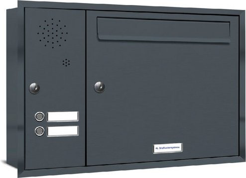 AL Briefkasten für 1 Partei, Unterputzmontage, grau, B/H/T: 153,277 x 38,5 x 11,6 cm - Bild 1