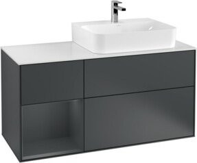 Villeroy & Boch Finion Waschtischunterschrank mit Abdeckplatte in Weiß lackiert, Breite: 120 cm, Tiefe: 50,1 cm, Höhe: 50,1 cm - Bild 1