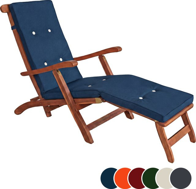 DETEX Sonnenliege Auflage Blau, wasserabweisend und gesteppt, B/T/H: 184,5 x 43 x 5 cm - Bild 1