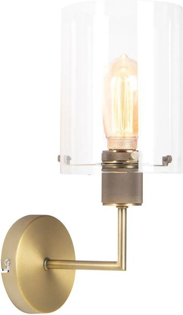 QAZQA Moderne Wandleuchte in Bronze mit transparentem Glaskuppel und E27 Fassung - Bild 1