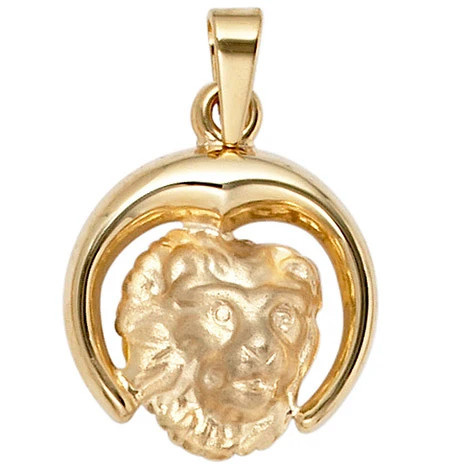 Colfem Anhänger Sternzeichen Löwe, 375 Gelbgold, matt, Unisex - Bild 1