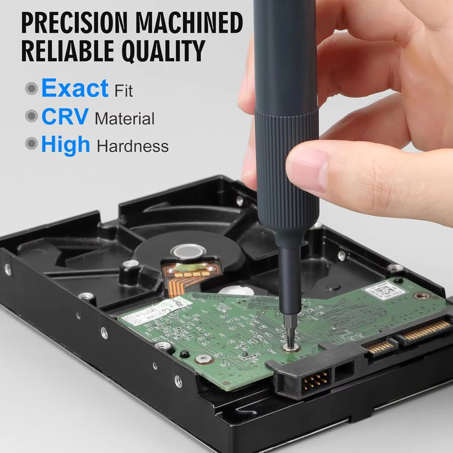 Galacok 27-in-1 Präzisions-Schraubendreher-Set mit magnetischen Bits in Schwarz für Brillen, Uhren, PC und Laptops - Bild 4