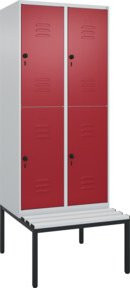 C+P Doppelstock-Spind Classic PLUS Sitzbank mit 2 Abteilen und Sicherheits-Drehriegel, B/T/H: 212,0 x 80,0 x 81,5 cm - Bild 1