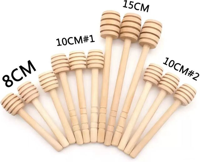 XINCHEN Honig-Rührstäbchen aus Holz, 100 Stück, braun - Bild 1