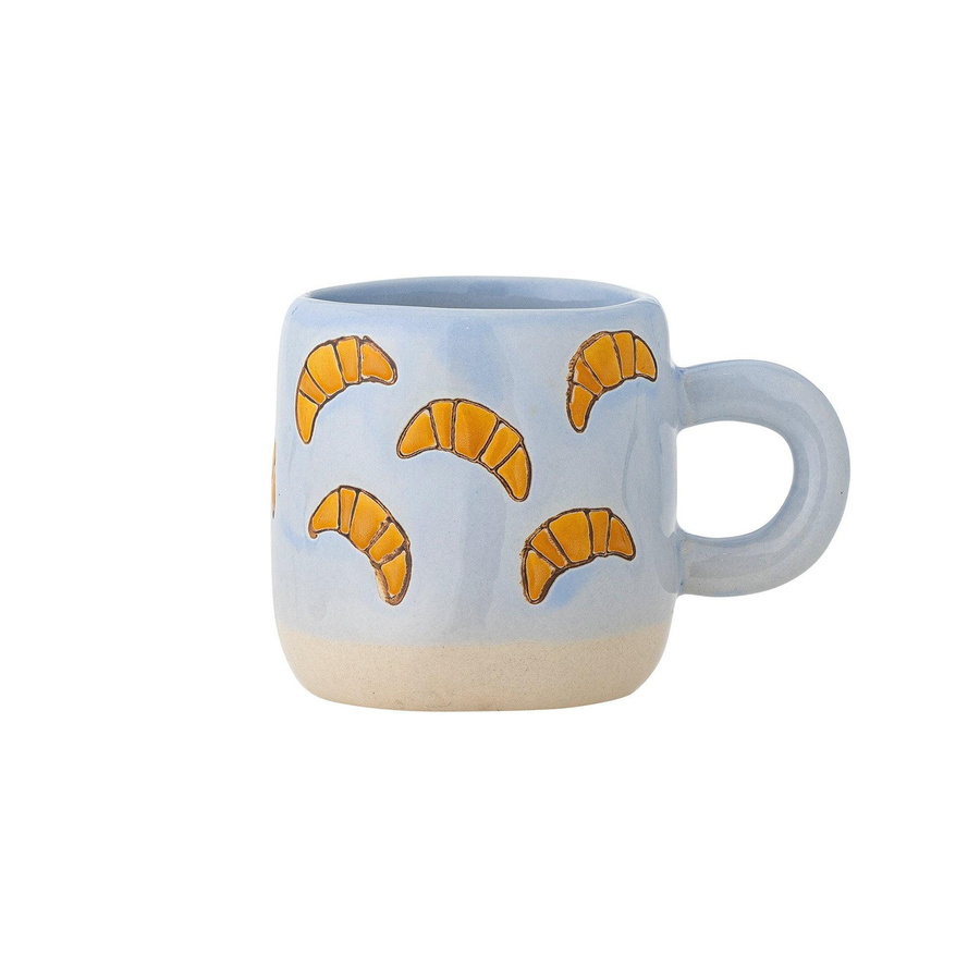 Bloomingville Mini Tasse Croissant Millie aus Keramik in Blau, Orange oder Beige, 110 ml - Bild 1