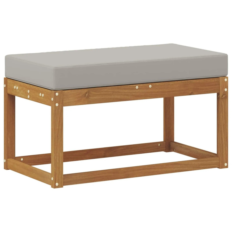 vidaXL Outdoor Hocker Bank aus Massivholz Akazie in Natur, Eckbank für Garten, Terrasse und Balkon, B/T/H: 110 x 43 x 37 cm - Bild 2