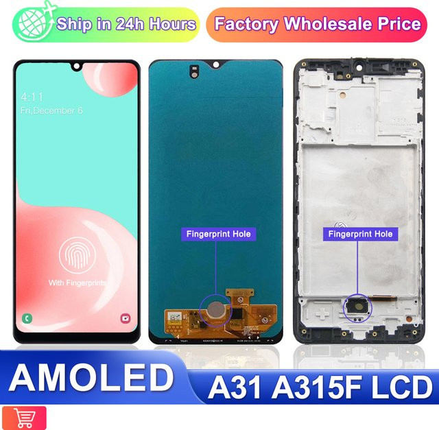Samsung Galaxy A31 LCD-Display mit Rahmen und Touch-Digitizer-Baugruppe in Schwarz für Samsung A315 A315F Bildschirmersatz - Bild 1