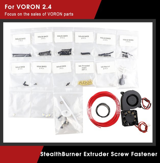 ZANYAPTR StealthBurner Extruder Schraubverschluss mit NeoPixel RGBW Mini Button PCB-Kabel-Kit für Voron 2.4 Trident, Multicolor - Bild 1