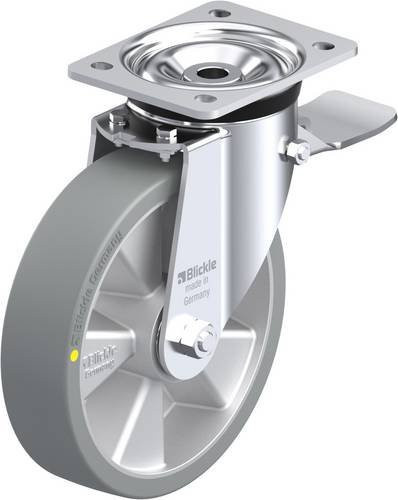 Blickle Lenkrolle LK-ALTH 200K-ST-AS mit Feststeller in Grau und Silber, Rad-Durchmesser: 20 cm, Tragfähigkeit: 600 kg - Bild 1