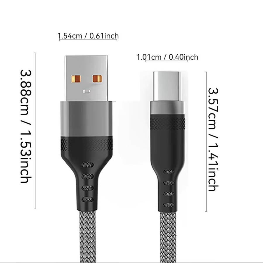 NNBILI USB Typ C 6A Schnellladekabel für Huawei, Xiaomi, Vivo, OnePlus und Oppo in Rot - Bild 2
