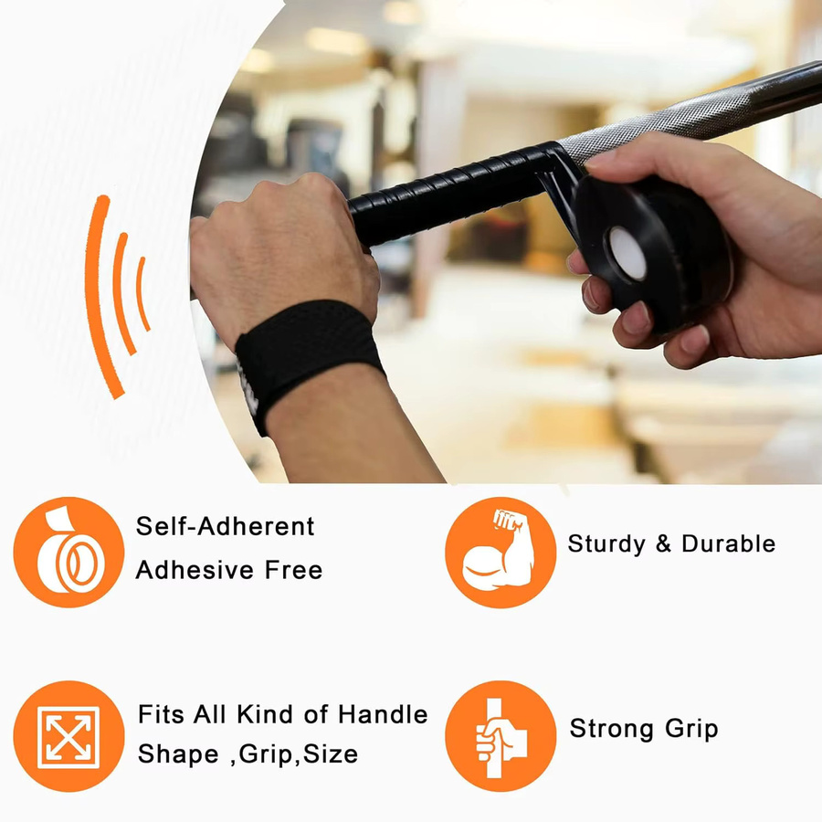 Selbstklebendes Silikon-Griffband für Fitnessgeräte und Werkzeuge in Schwarz und Grau - Bild 2