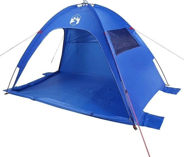 vidaXL Strandzelt Blau aus Polyester, Wasserdicht, B/T/H: 150 x 130 x 150 cm - Bild 1