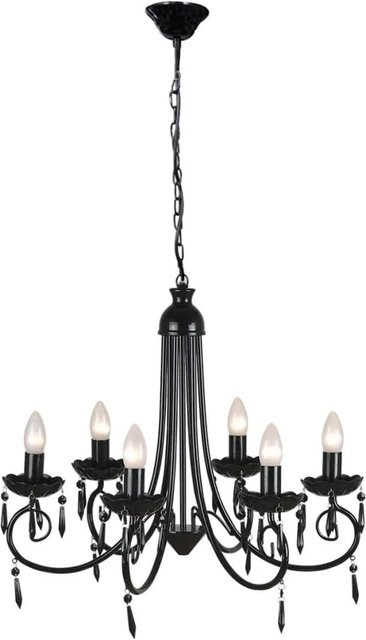 vidaXL Pendelleuchte in Schwarz mit 6 E14 Fassungen aus Metall und Acryl - Bild 1