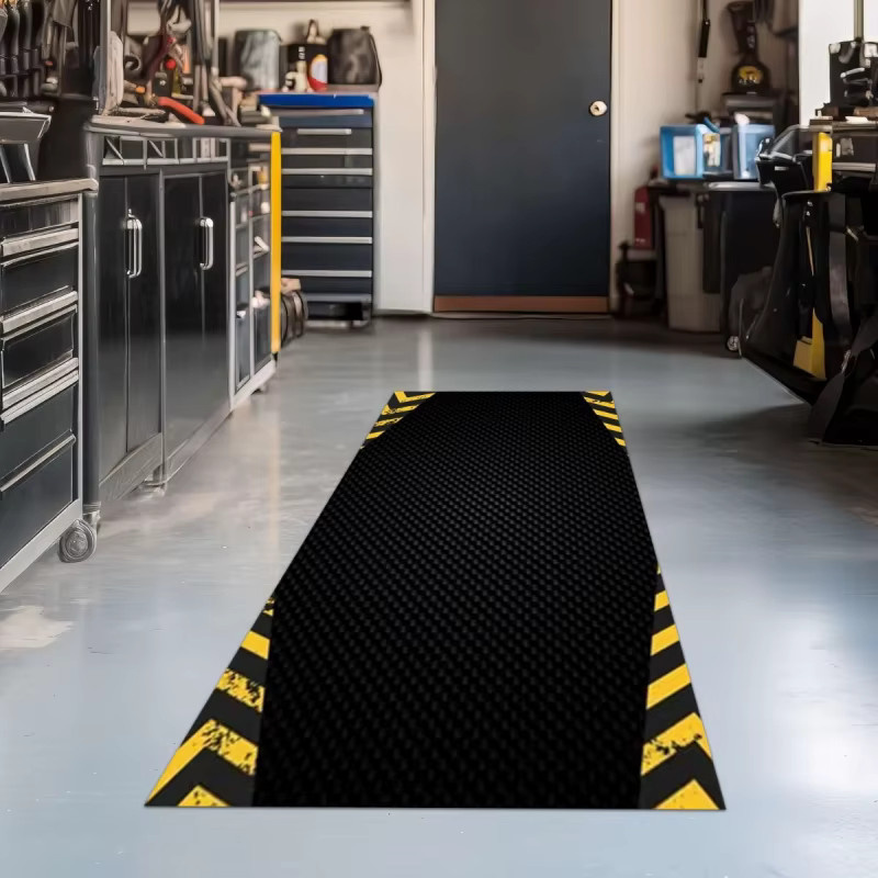 VIKAMA Motorsport Teppich im Rennstrecken-Stil, Schwarz-Gelb, B/T: 120 x 40 cm - Bild 5