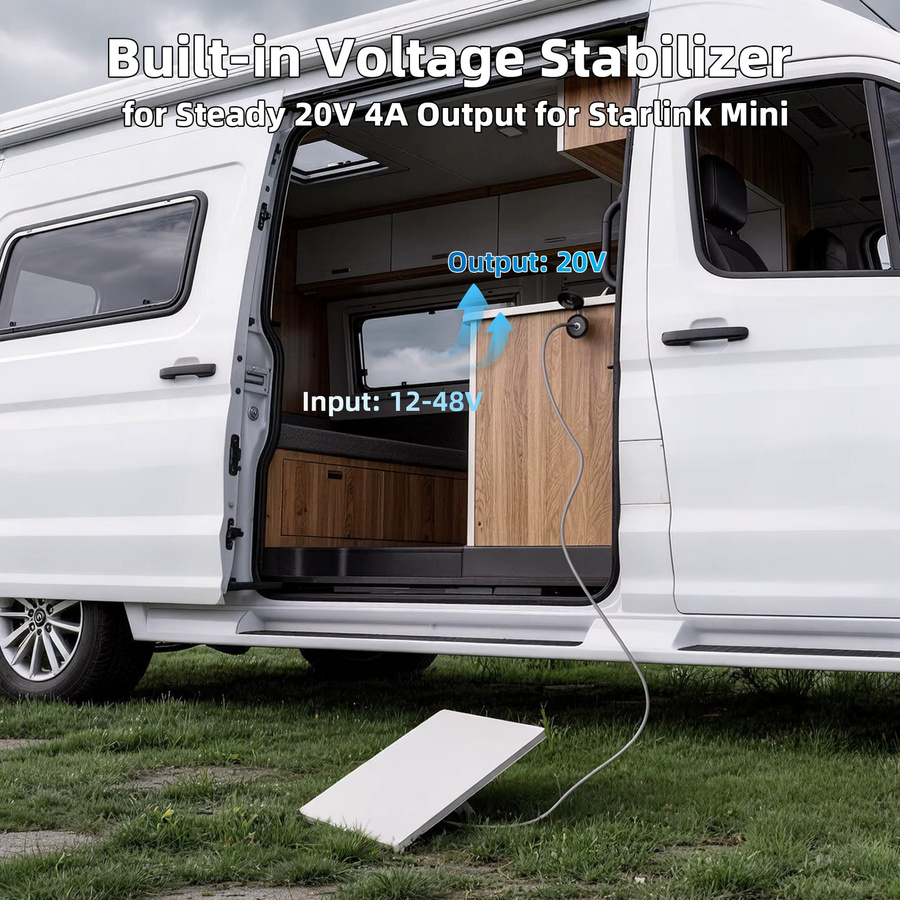 Daiertek Starlink Mini RV Kabeldurchführungs-Kit in Schwarz mit wasserdichter Aluminium-DC-5,5x2,1-Buchse und O-Ring-Adapter für die Fahrzeugmontage - Bild 4