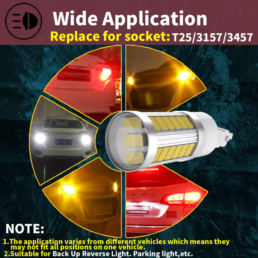 Neallor LED Bremslicht und Rückfahrscheinwerfer Set 2 Stück, T25 3157 P27/7W, Farben: Rot, Weiß, Bernstein, 12V - Bild 4