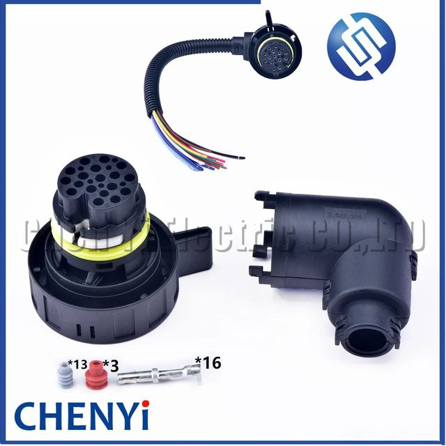Yuyi 16-poliger Kfz-Steckverbinder Kabelbaumstecker 420973716 für Doppelkupplungsgetriebe 0B5 Automatikgetriebe DL501, Schwarz - Bild 1