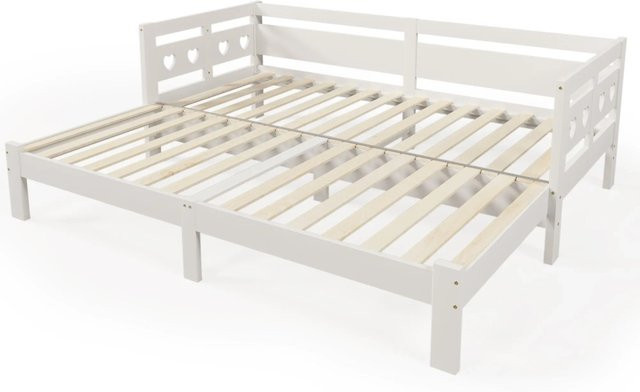 okwish Tagesbett mit Ausziehbett für Kinderzimmer und Wohnzimmer in Weiß, B/T/H: 90 x 200 x 66 cm - Bild 1