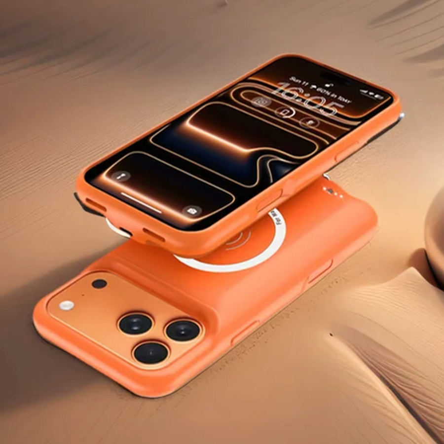 Fraternize Magnetische Akku-Ladegerät-Hülle für iPhone 17 Pro Max in Orange - Bild 2