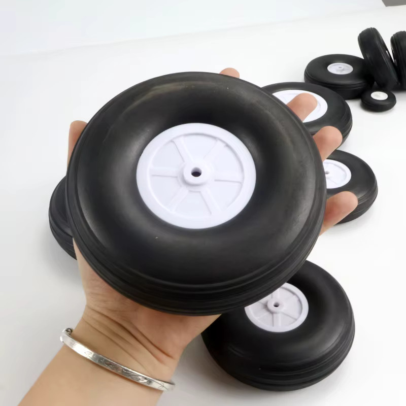 RC Flugzeug Landegestell-Räder, PU-Gummi, Schwarz, 2,25" bis 5" - Bild 3