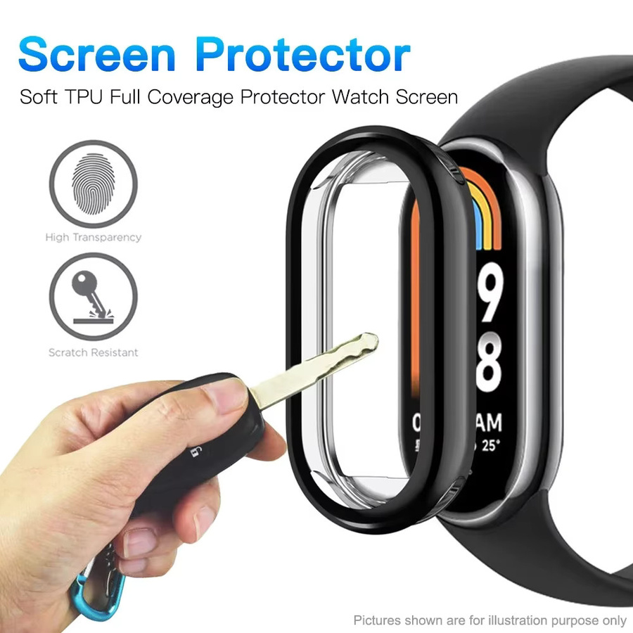 Xiaomi Smartwatch-Hülle TPU, Schwarz, Xiaomi Mi Band 10 9 8 Zubehör - Bild 2