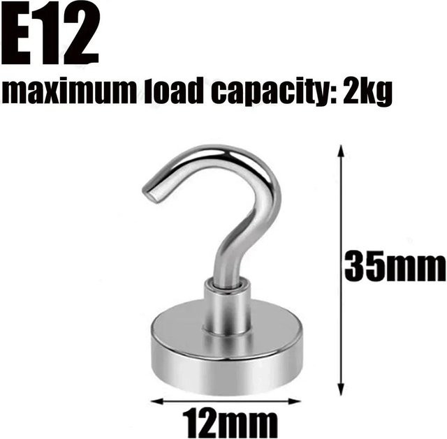 Household supplies MH Magnethaken aus Metall in Silber, vernickelt, Wandhaken zur Aufbewahrung für Küche und Badezimmer - Bild 1