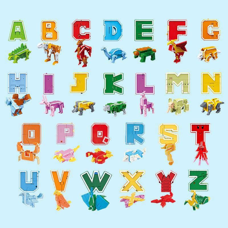 GUDI Englischer Buchstaben-Alphabet-Transformationsroboter Dinosaurier Actionfigur 3-6 Jahre - Bild 5