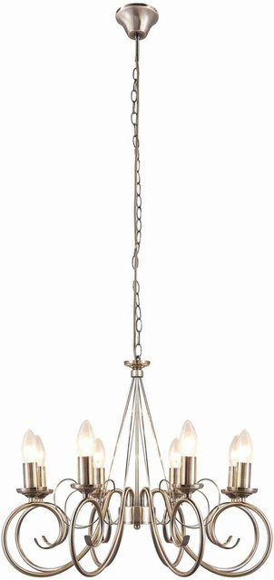 Lindby Kronleuchter Marnia Retro Vintage Antik in Bronze aus Metall, 8-flammig, E14 - Bild 1
