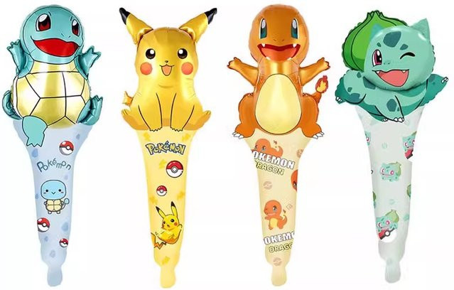 MINISO Pokemon Pikachu Hand Stick Folie Ballons, 12-teiliges Set - Bild 1