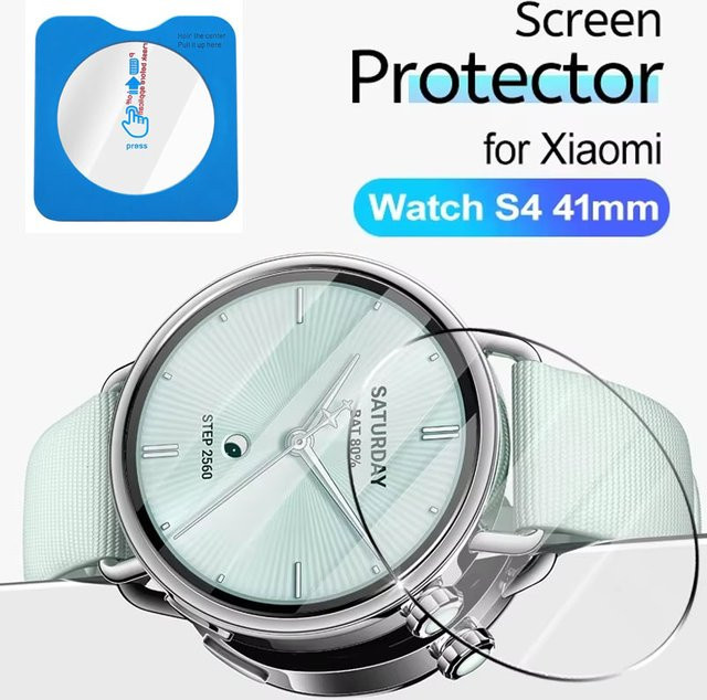 Xiaomi Displayschutzfolie aus gehärtetem Glas für Watch S4 41mm, transparent - Bild 1