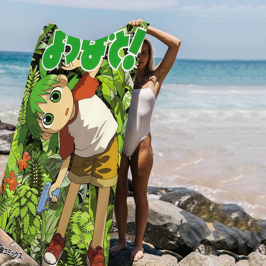 Ka Chen Muda Anime Y-Yotsuba Strandtuch für Mädchen aus Mikrofaser, bunt, B: 40 cm, H: 60 cm - Bild 3
