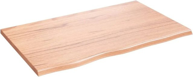vidaXL Waschtischplatte aus Eichenholz in Braun, B/T/H: 80 x 50 x 2 cm - Bild 1
