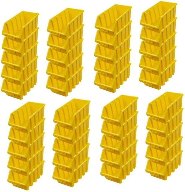 PROREGAL SuperSparSet mit 40 Sichtlagerboxen aus Polypropylen in Gelb, H x B x T: 34,0 x 15,5 x 20,4 cm - Bild 1