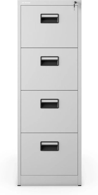 Jan Nowak Aktenschrank SARA V4 mit 4 Schubladen aus Stahl, Grau, B/T/H: 132 x 46 x 62 cm - Bild 1