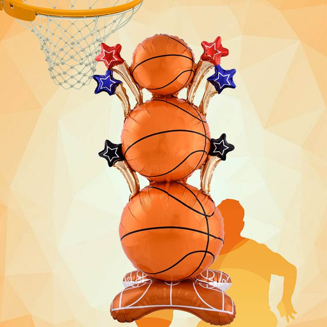 EACH PARTY Basketball-Folienballons für deine Geburtstagsparty, Orange, Höhe: 158 cm - Bild 1