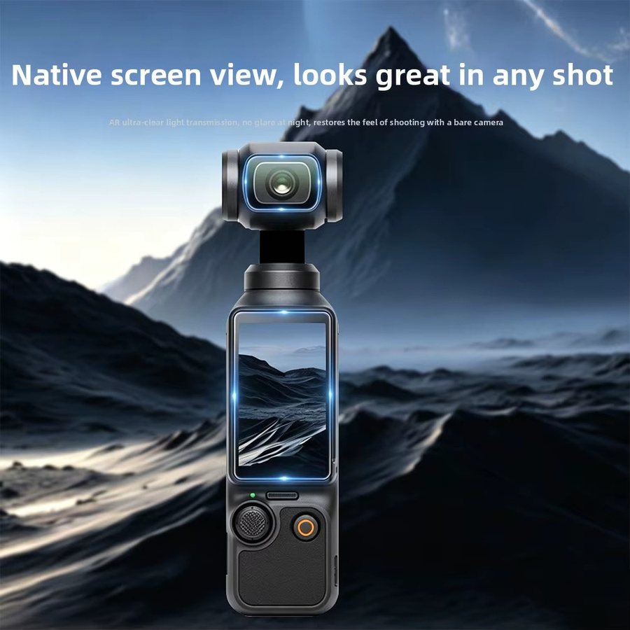DJI Osmo Pocket 4 3 Displayschutzfolie aus gehärtetem Glas und Objektivschutz, transparent - Bild 2