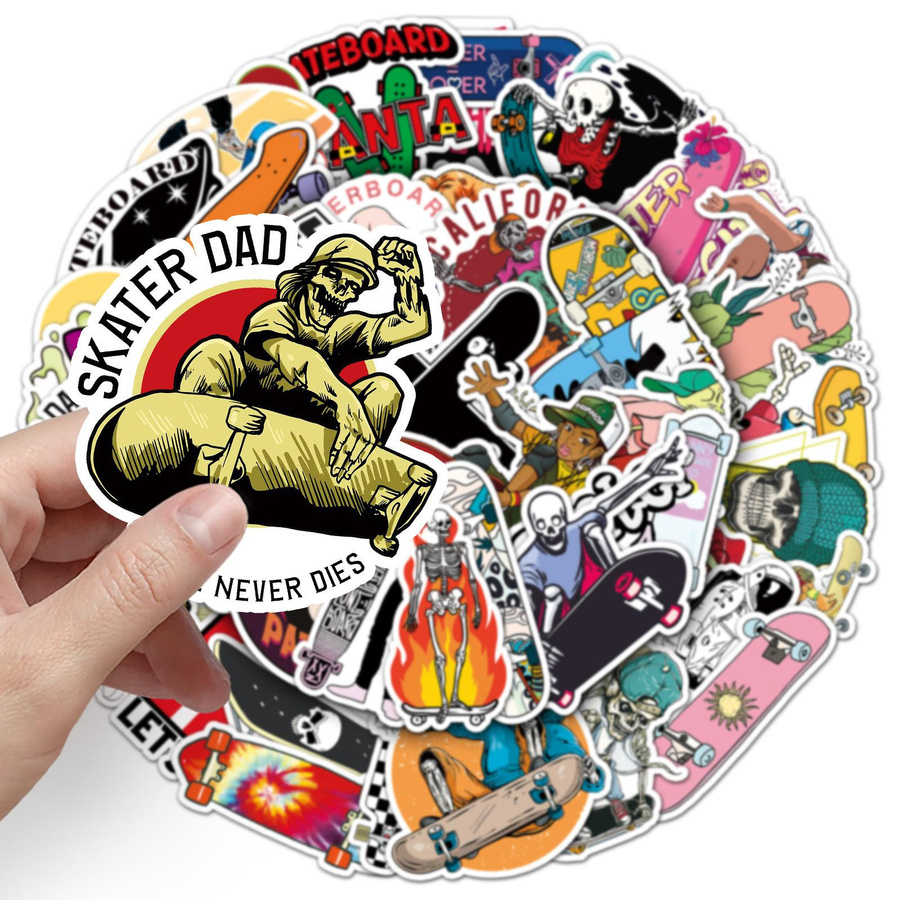 50 Skateboard Doodle Cartoon Sport Kreativ Guka DIY Skateboard Koffer Aufkleber Wasserdicht Car beautiful stickers - Bild 4