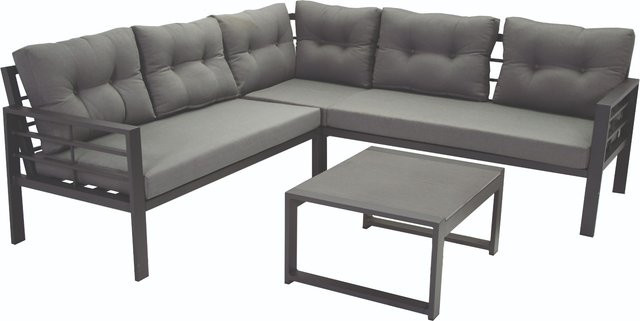 Intergard Loungemöbel Elba Gartenmöbel aus Aluminium in Anthrazit und Grau mit Olefin-Polstern - Bild 1