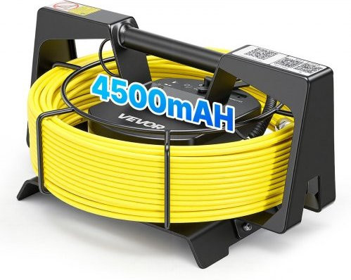 VEVOR Endoskopkamera mit WLAN, 30m Inspektionskamera für Abflussinspektion, IP68 Rohrkamera mit 1080p HD 120° Objektiv, 12 LEDs und 4500mAh Batterie, Gelb - Bild 1