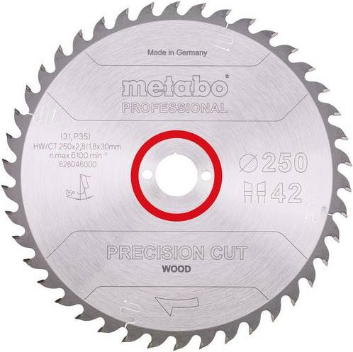 Metabo Kreissägeblatt Precision Cut Wood Professional, Durchmesser: 250 mm, Farbe: Silber - Bild 1