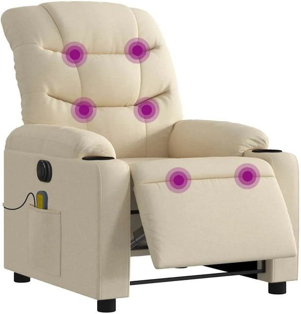 vidaXL Elektrischer Massagesessel in Beige aus Stoff mit Armlehnen - Bild 1