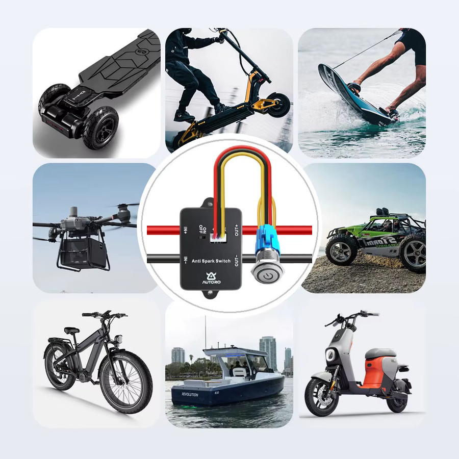 Autoro AS100 Anti-Funken-Netzschalter 100 A 84 V DC mit XT90-Anschluss in Schwarz für ESC, Elektro-Skateboard, Roller, RC, Auto, Boot und E-Bike - Bild 3