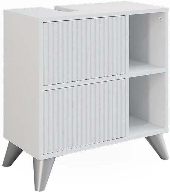 Vicco Waschbeckenunterschrank Leano Weiß mit 2 Schubladen, B: 60 cm, T: 62 cm, H: 30 cm - Bild 1