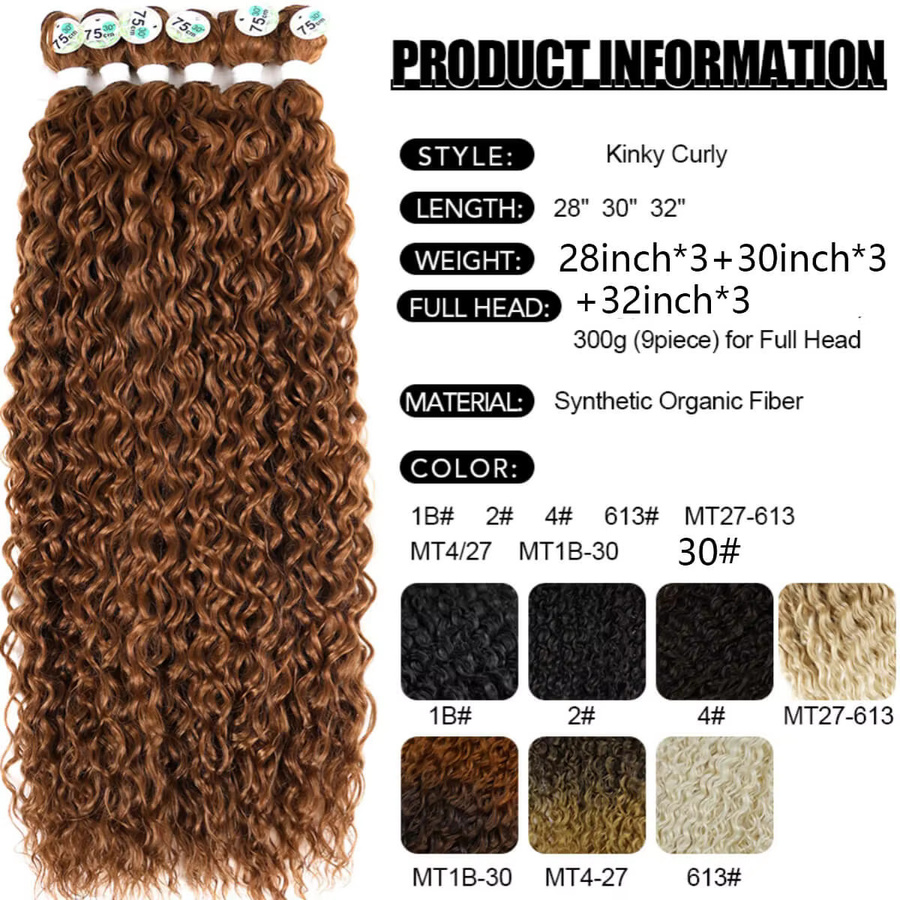 YAKIBEAUTY Haarverlängerung Jerry Curl, Orange, Damen - Bild 2