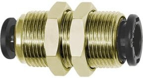 Riegler Gerade Schott-Steckverbindung click-clock aus Messing in Gold, M17x1,0, Durchmesser 6/10mm - Bild 1